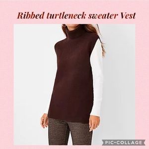 AT Ribbed turtleneck sweater Vest Size Medium